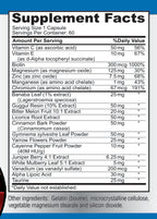 YUMMYVITE Sugar Support - Suplemento con Canela, Cromo, Mora, Ácido Alfa Lipoico - 20 Hierbas y Vitaminas - 60 Cápsulas