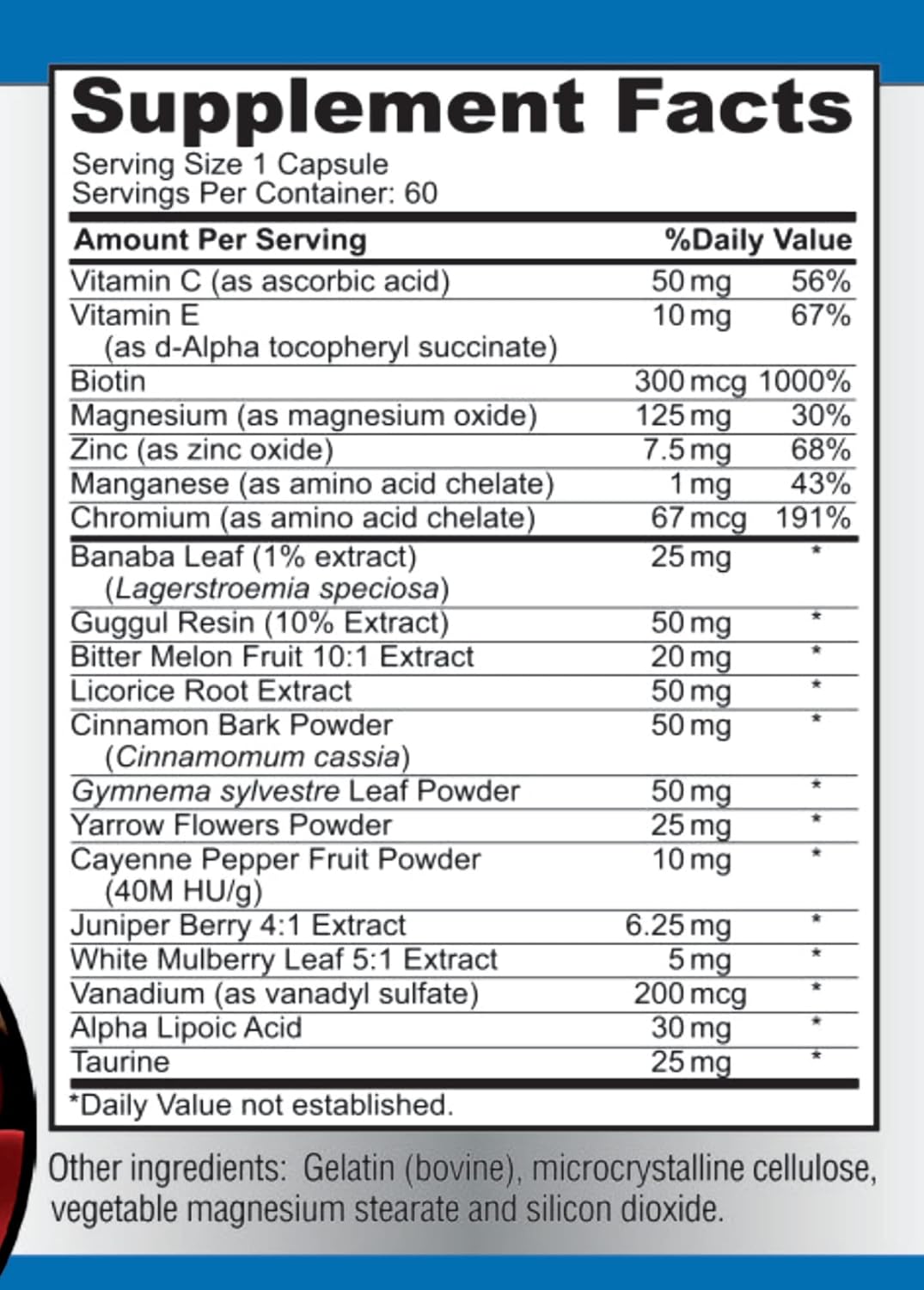 YUMMYVITE Sugar Support - Suplemento con Canela, Cromo, Mora, Ácido Alfa Lipoico - 20 Hierbas y Vitaminas - 60 Cápsulas