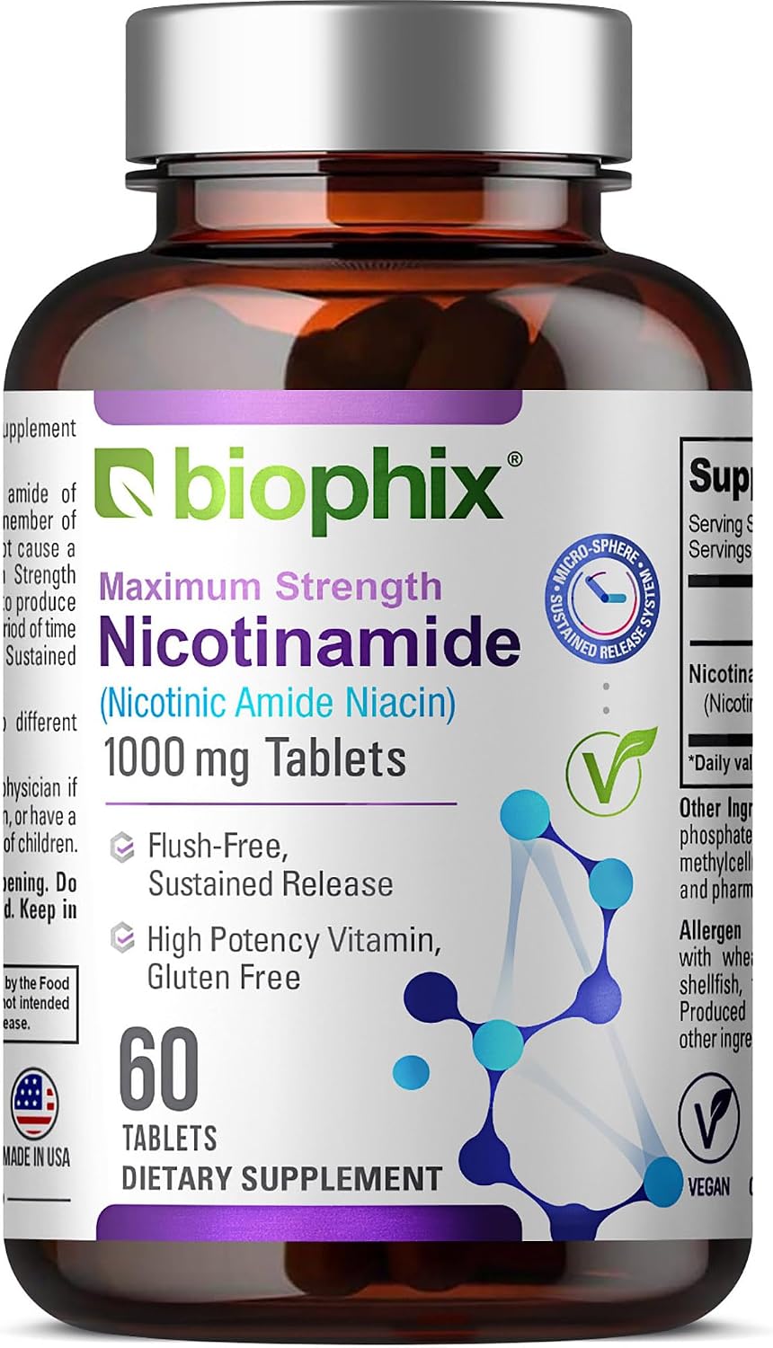biophix B-3 Niacinamide 1000 mg 60 Tablets Sustained Release - No-Flush