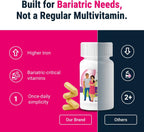BariatricPal Multivitamin ONE – Multivitamínico bariátrico con hierro, 30 cápsulas