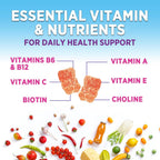 Multivitamin Gummies para Adultos - Multivitamínico Completo en Gominolas para Mujeres y Hombres - Vitaminas A, C, D, E, B12 y Zinc - 60 Gominolas Vegetarianas