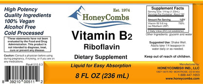 HoneyCombs Riboflavina Vitamina B2 Líquida – Funcionamiento normal del sistema nervioso: Participa en la síntesis – Image 2