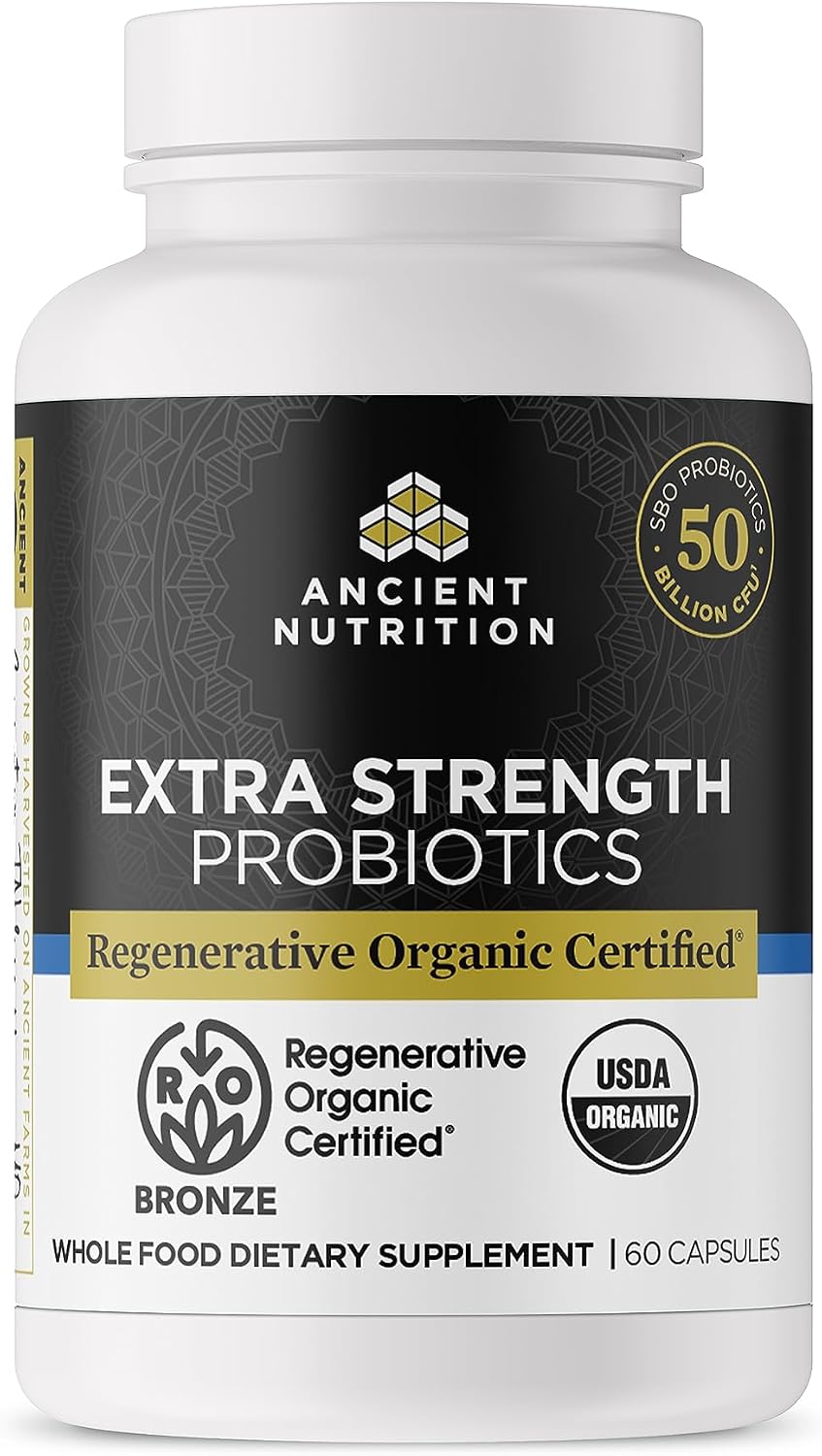 Ancient Nutrition Probióticos para Mujeres 50+ - Certified Organic Regenerative - 25 Billion CFUs - 30 Cápsulas