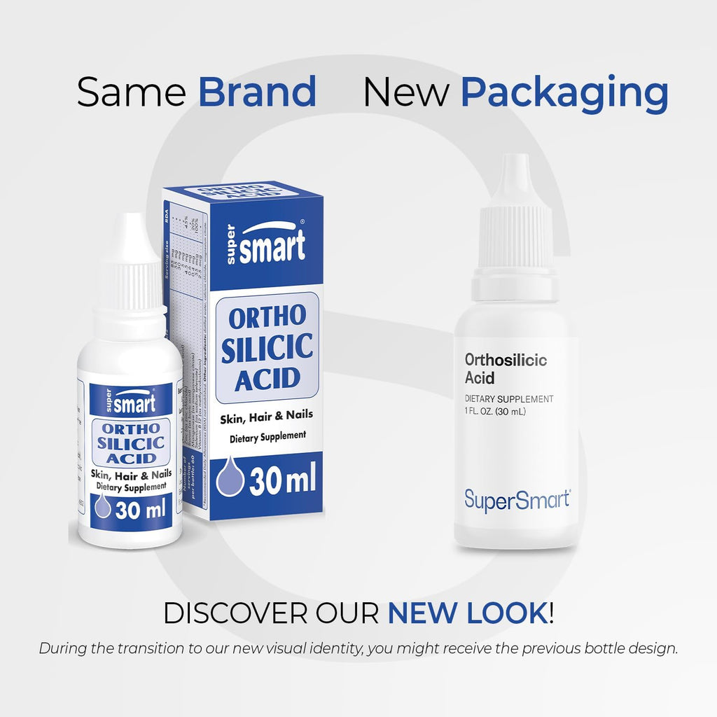 Supersmart - Ácido Ortosilícico (Fórmula Avanzada) - Suplemento de Silicio - Complejo con Minerales, Vitaminas y Boro | No OGM y Sin Gluten - 30 ml