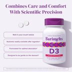 BariMelts Vitamina D3 5000 IU, 90 Tabletas de Disolución Rápida con Sabor Natural a Manzana