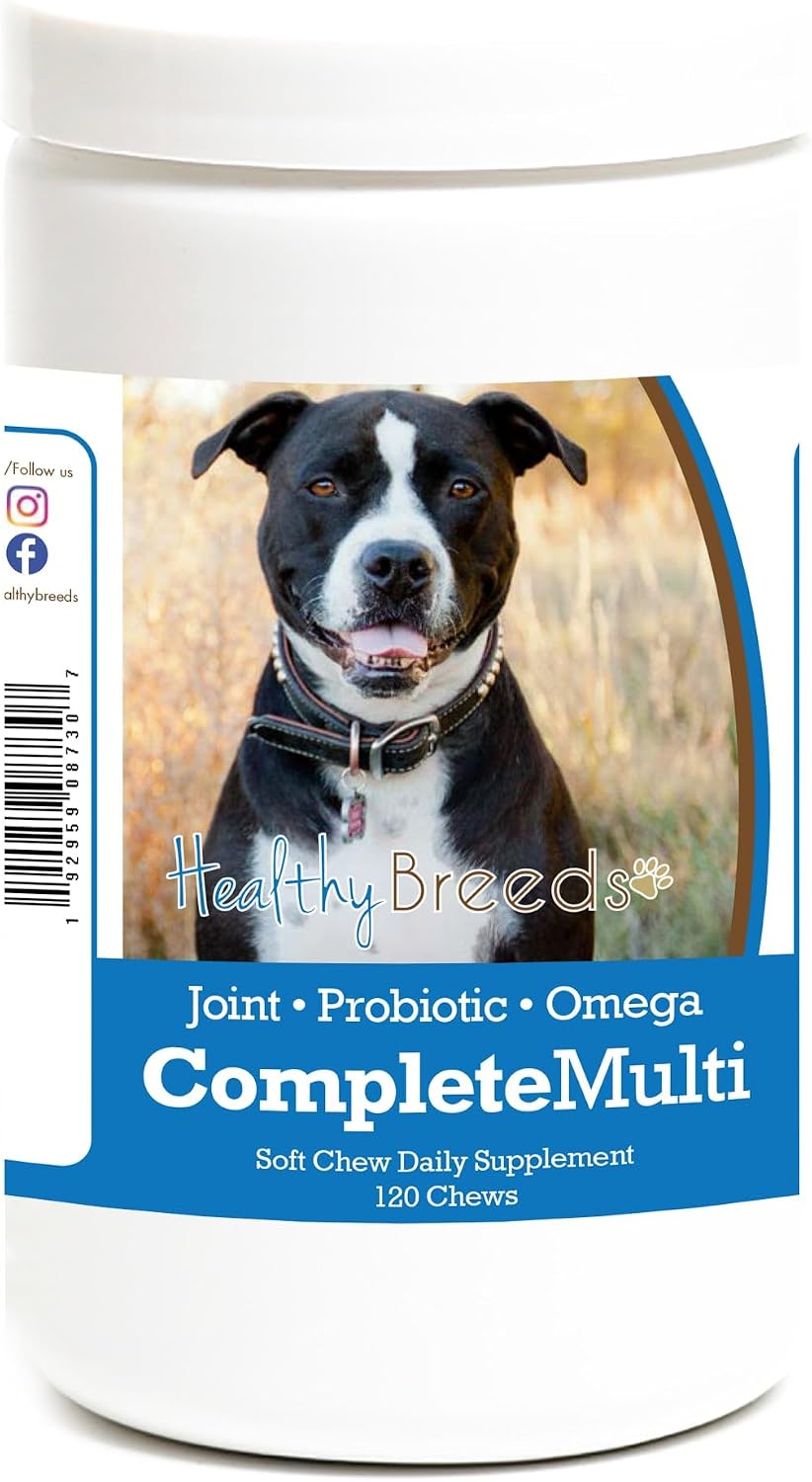 Healthy Breeds Multivitamínico Completo para Perros Pit Bull – 120 Masticables Sabor Pollo