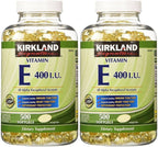 Kirkland Signature Vitamina E 400 UI, 500 Cápsulas (Pack de 2)