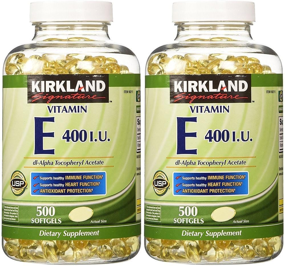Kirkland Signature Vitamina E 400 UI, 500 Cápsulas (Pack de 2)