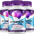 SynapticXR Brain Supplement Capsules – Fórmula Máxima Fuerza Natural para Concentración (3 Paquetes – 180 Cápsulas)