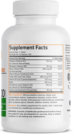 Bronson Complejo B - Vitaminas B1, B2, B3, B6, B9 (Ácido Fólico), B12 - 100 Cápsulas