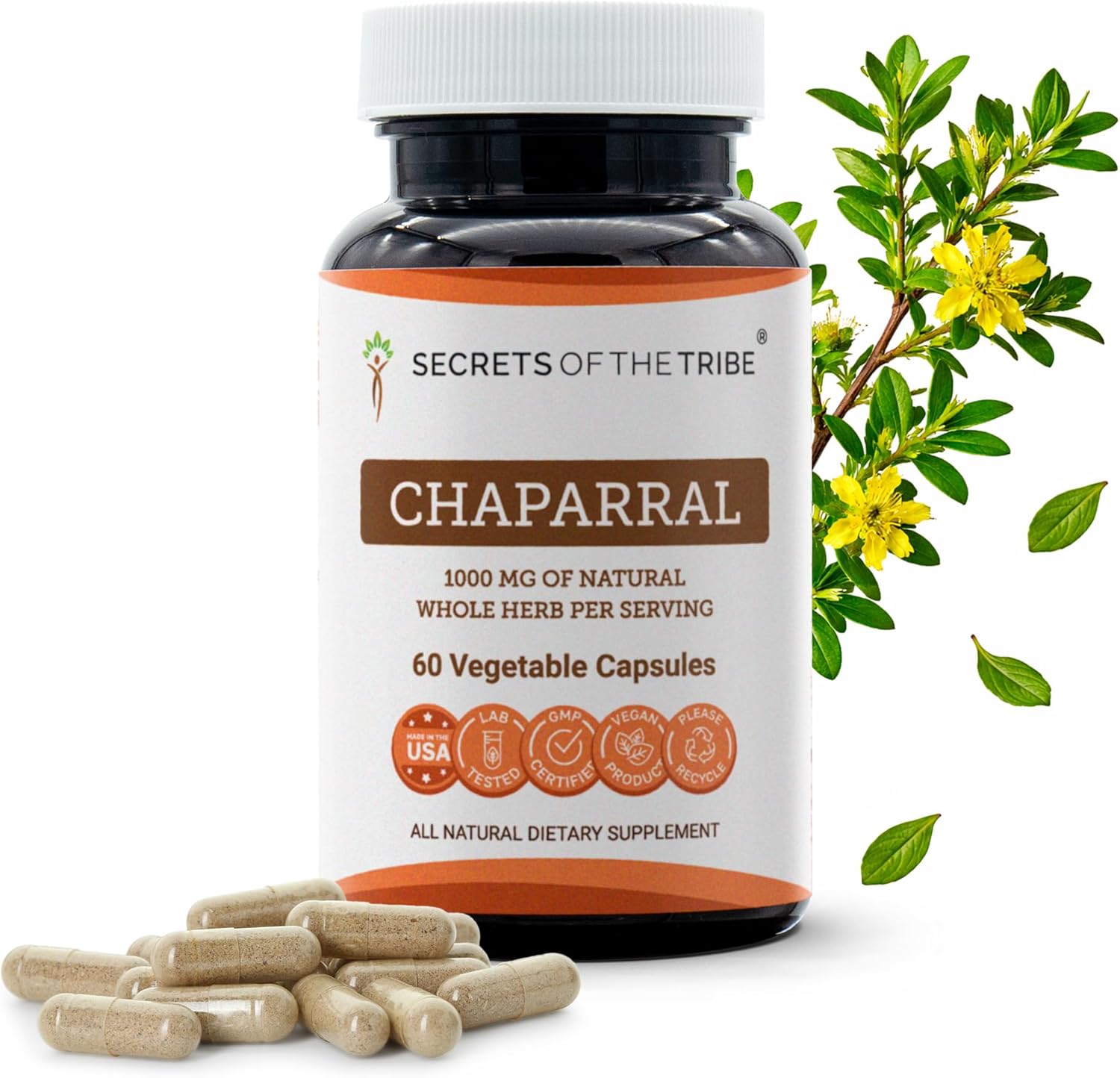 Chaparral 60 Cápsulas, 1000 mg - Larrea tridentata