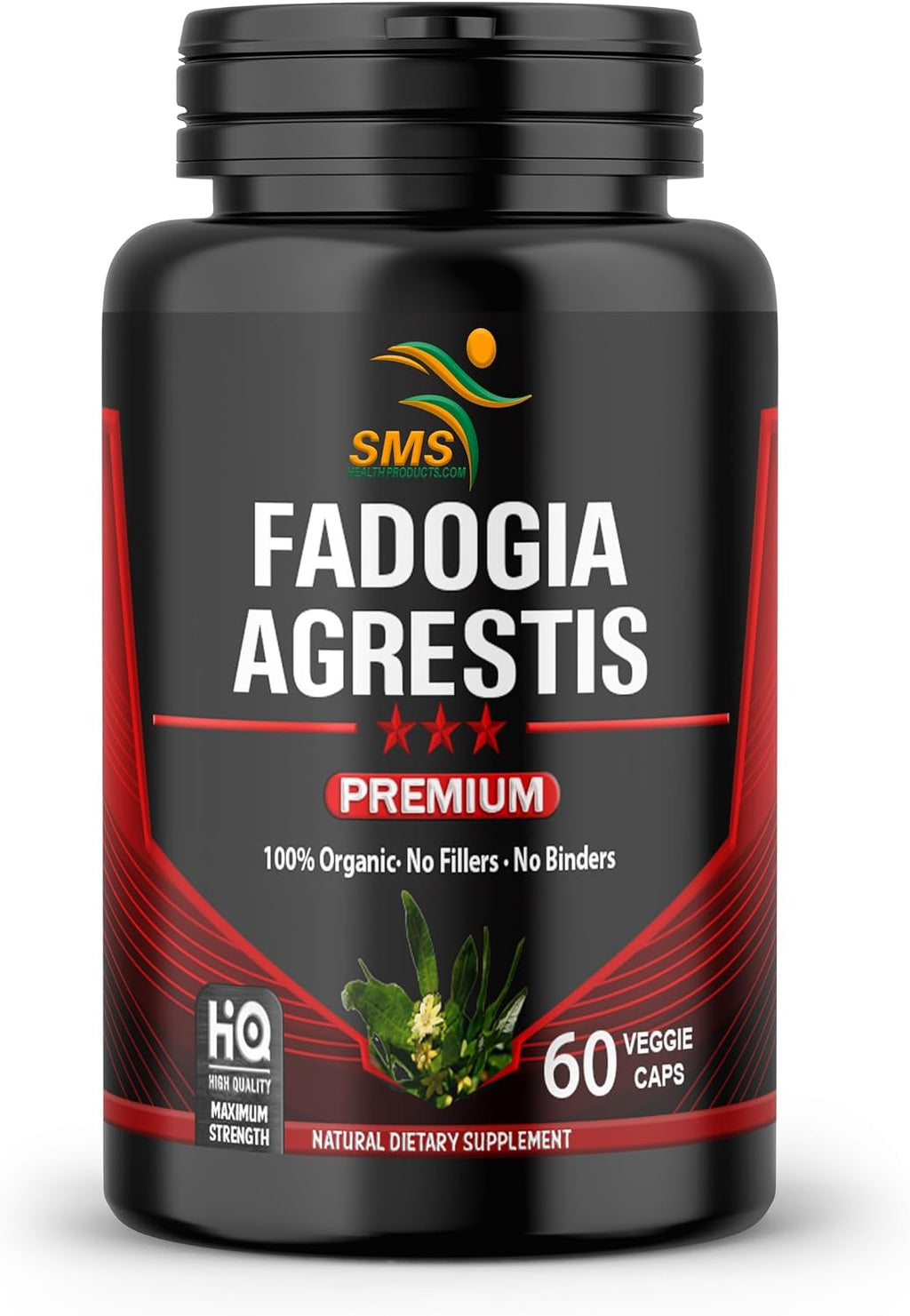 Fadogia Agrestis Extracto en Cápsulas (Máxima Potencia) 1,000mg por Servicio | Apoya el Rendimiento Deportivo, Fuerza, Impulso | Orgánico, Probado por Terceros, Sin Gluten, 60 Cápsulas Veganas