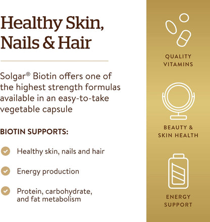 Solgar Biotina 10000 mcg Cápsulas Vegetales – Alta potencia: 10.000 mcg por cápsula, una dosis superior a la – Image 4