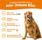 Zesty Paws Allergy Immune Supplement for Dogs Lamb - con Omega 3 Aceite de Salmón Salvaje de Alaska & EpiCor + Prebióticos y Probióticos Digestivos - Anti Picor y Puntos Calientes - 90 Count, 4 Pack