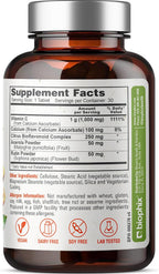 biophix Vitamin C 1000 mg - 30 Tablets - Vegan Complex with Calcium Ascorbate, Bioflavonoids, Acerola and Rutin