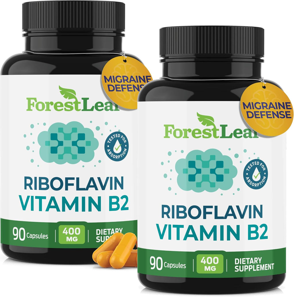 ForestLeaf Vitamina B2 Riboflavina 400 mg - 90 Cápsulas Vegetales