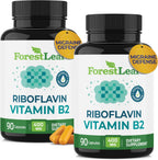 ForestLeaf Vitamina B2 (Riboflavina) 400 mg - 180 Cápsulas Vegetales - Apoyo Energético y Salud de la Piel