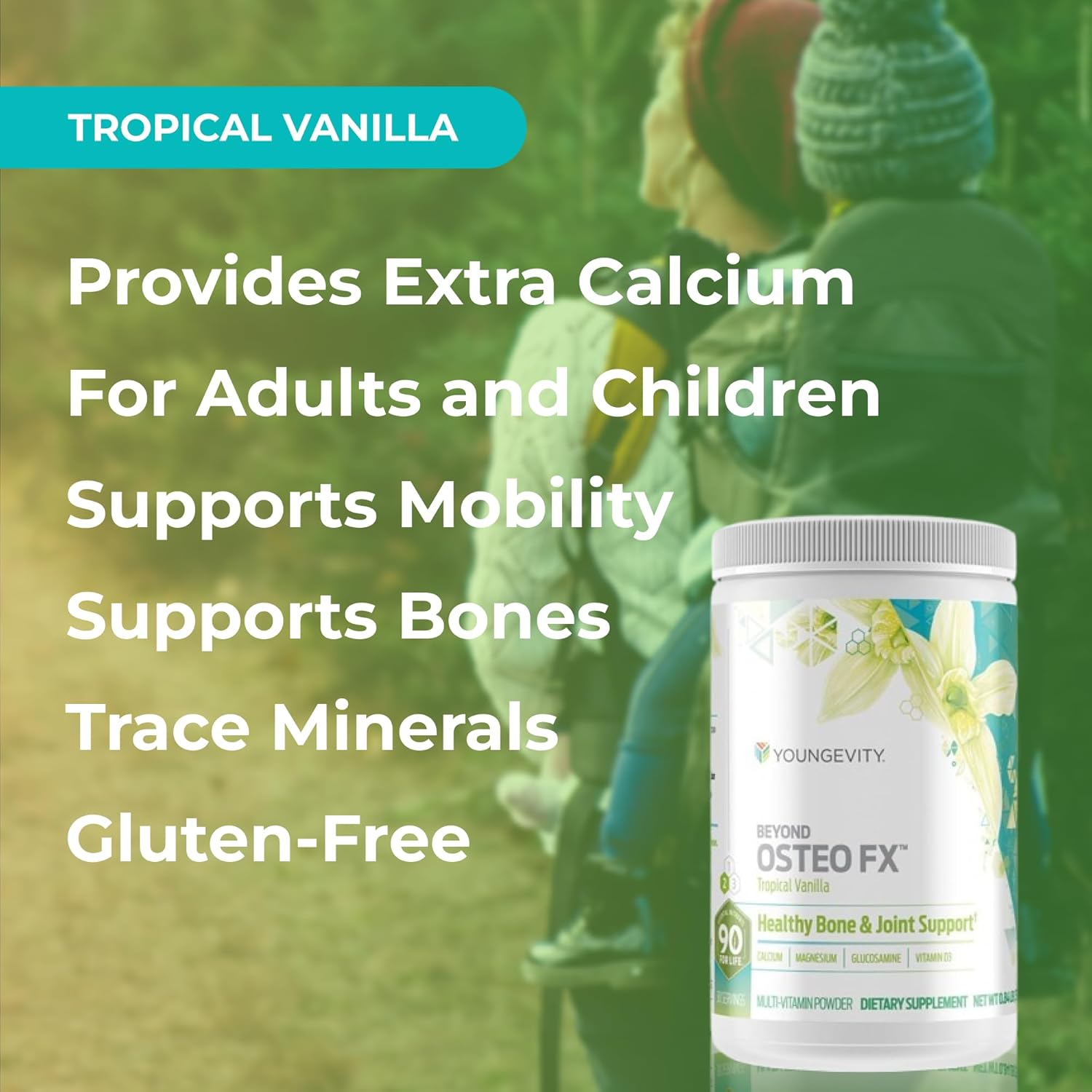 Youngevity Beyond Osteo FX - Polvo Multivitamínico Sabor Tropical Vanilla 30 Raciones