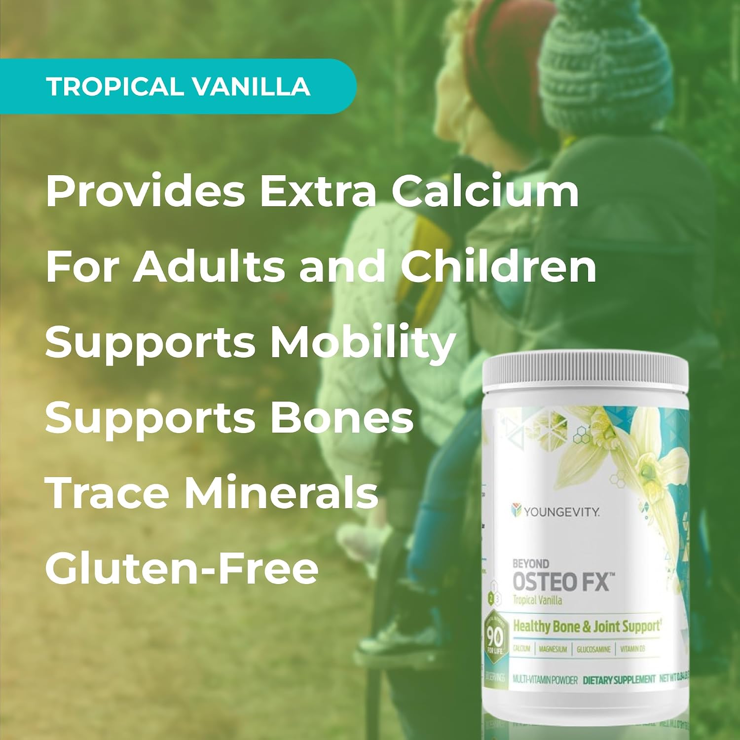 Youngevity Beyond Osteo FX – Vainilla Tropical | Multivitamin Powder for Bone Support | 30 Servings (2-Pack)