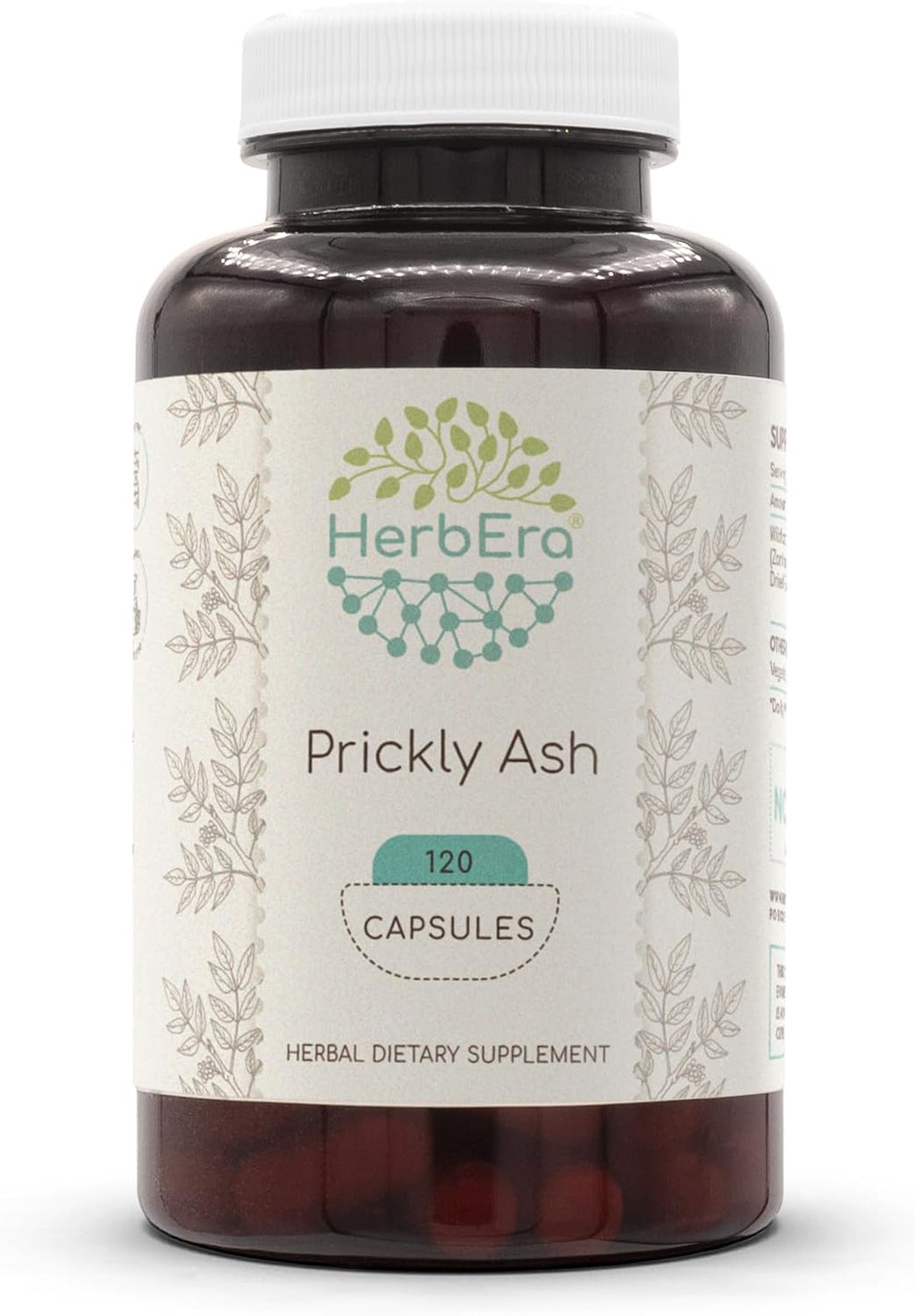 HerbEra Prickly Ash 60 Cápsulas, 400 mg - Corteza Seca Silvestre (Zanthoxylum Clava-herculis)