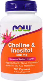 NOW Foods Colina e Inositol 500 mg - Pack de 3 botes de 100 Cápsulas