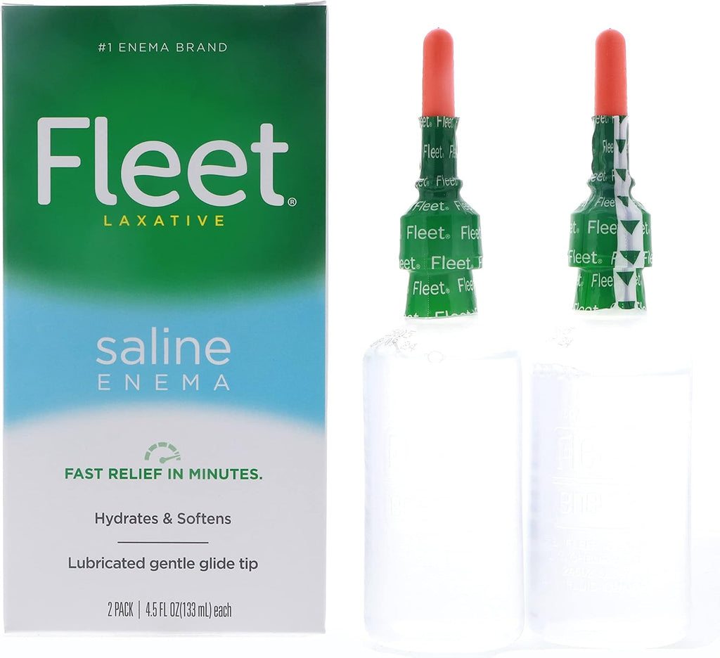 Fleet Enema Salino Laxante con Punta Gentle Glide, 2 Botellas de 133 ml (Pack de 3)