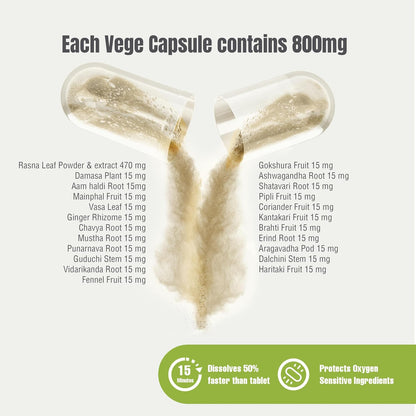 Herbsforever Maha Rasnadi Kwath - Suplemento Ayurvédico 90 Cápsulas Vegetales (800 mg) para Articulaciones y Movilidad – Image 2