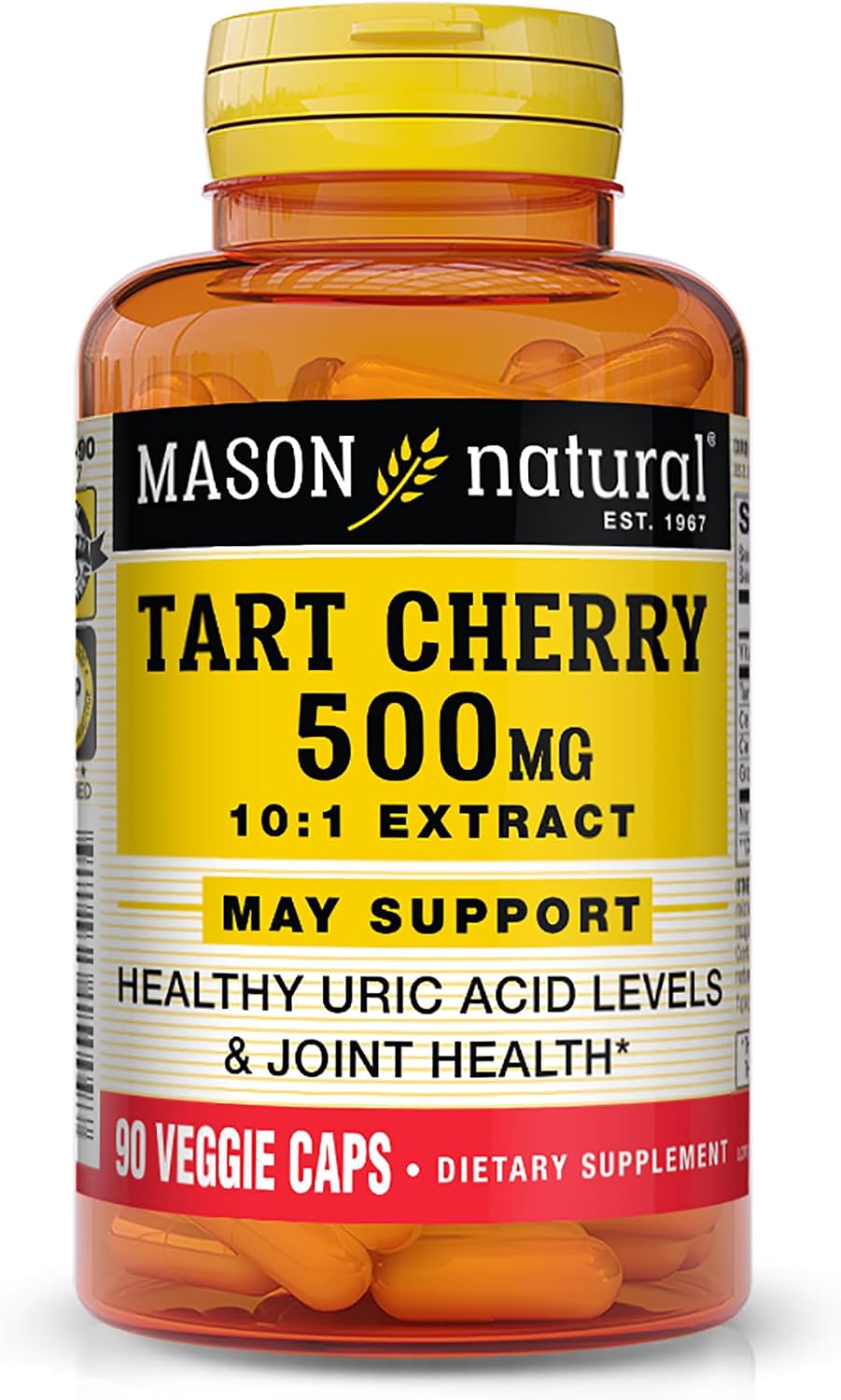 MASON NATURAL - Cereza Ácida 500 mg 10:1 Extracto, 90 Cápsulas Vegetales