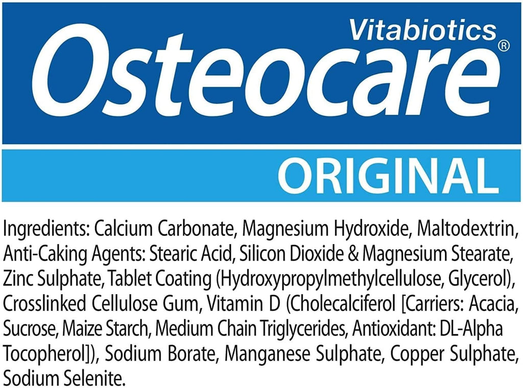 Vitabiotics Osteocare Calcio 800mg con Vitamina D3, Magnesio y Zinc - Suplemento Multivitamínico para la Salud Ósea e Inmunidad - 90 Comprimidos