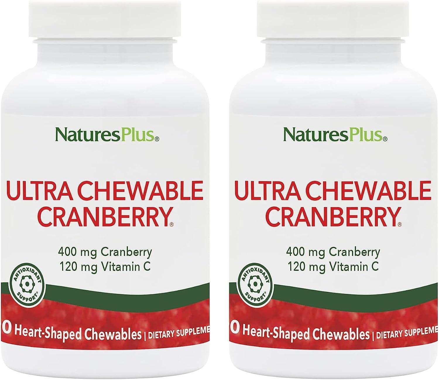 NaturesPlus Ultra Chewable Cranberry - 90 Comprimidos Masticables de Arándano