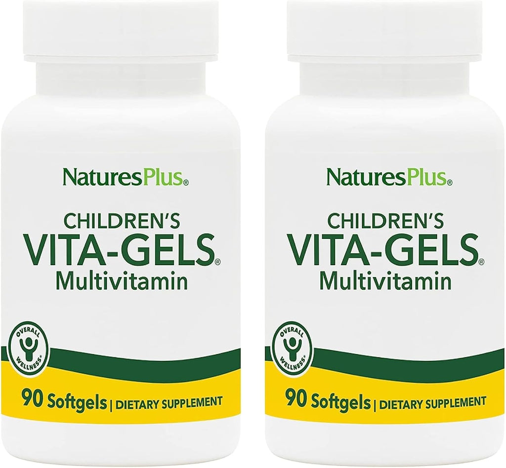 NaturesPlus Vita-Gels Multivitamínico Infantil - 180 Perlas Blandas Sabor Naranja Natural