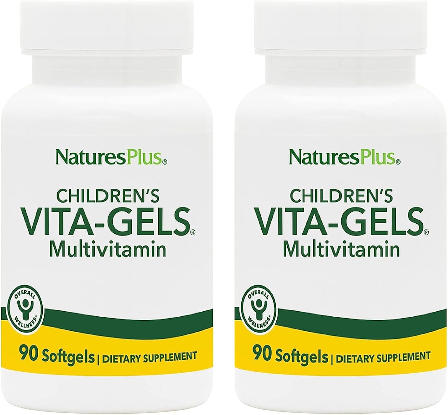 NaturesPlus Vita-Gels Multivitamínico Infantil - 180 Perlas Blandas Sabor Naranja Natural