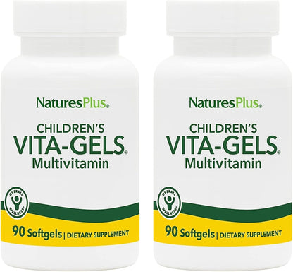 NaturesPlus Vita-Gels Multivitamínico Infantil - 180 Perlas Blandas Sabor Naranja Natural – Image 1