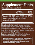 Plnt Vitamina D3 Orgánica 125 mcg (5000 UI) Sabor Mixed Berry - 30 Comprimidos Masticables
