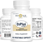 Bio-Tech Pharmacal D3Plus, 180 Vegetable Capsules - Supplement with Vitamin D3, K2, Magnesium, Zinc and Boron