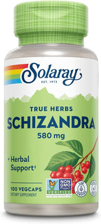 Solaray Schizandra Berry 580 mg - Extracto Puro de Baya de Schizandra, 100 Cápsulas Veganas
