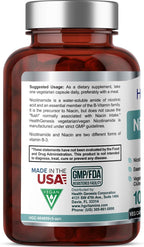 B-3 Nicotinamida 500 mg, 100 Cápsulas - Vitamina B3 Sin Rubor