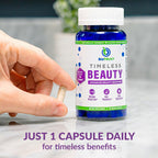 BioTrust Timeless Beauty Ceramide Booster - Complemento de Fito Ceramidas para Cabello y Piel + Vitamina C, Vitamina E, Biotina, Zinc, Ácido Hialurónico - 30 Cápsulas