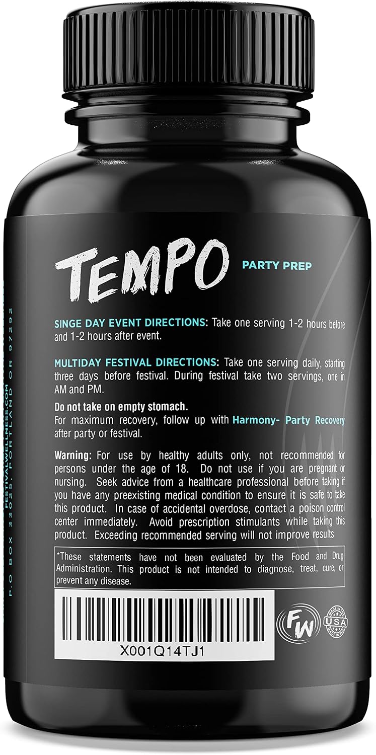 Tempo: Festival Prep - Complemento Pre-Festival con Antioxidantes y Electrolitos