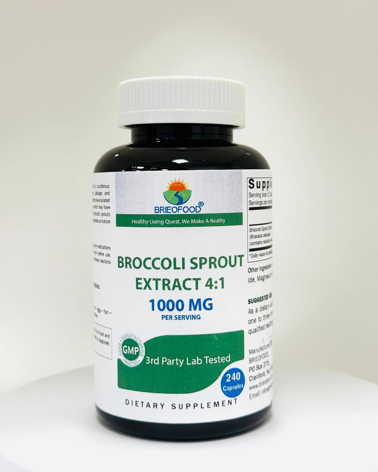 Extracto de Brotes de Brócoli 4:1 - 1000 mg por Porción - 240 Cápsulas