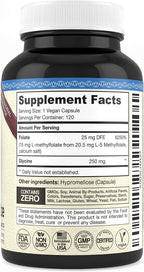 Teraputics L-Metilfolato 15 mg | 120 Cápsulas Veganas