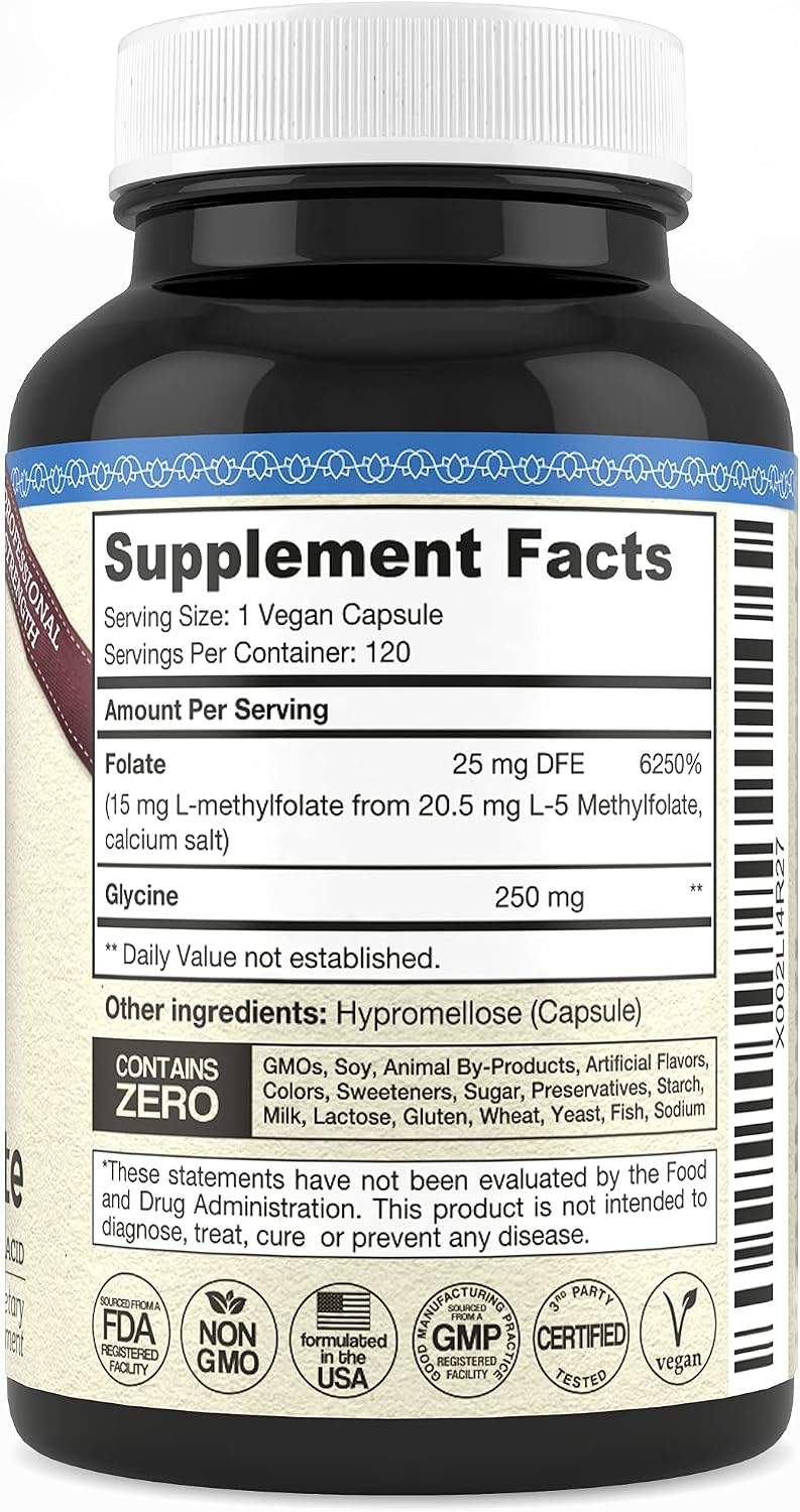 Teraputics L-Metilfolato 15 mg | 120 Cápsulas Veganas