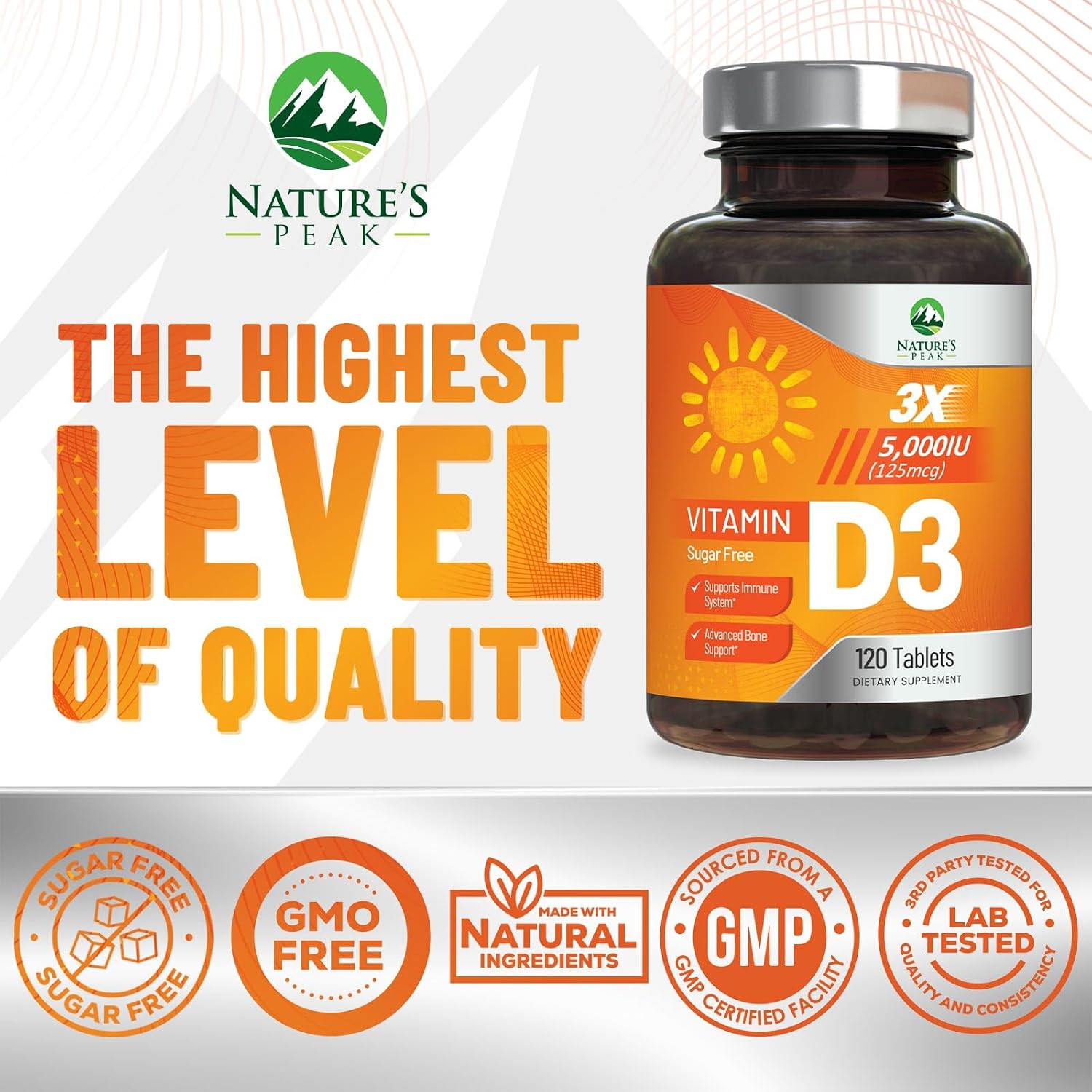 Vitamina D3 5000 UI (125 mcg) por Porción - Triple Potencia - Apoyo Inmunológico, Huesos, Dientes y Músculos - Vegano, Sin Gluten, Sabor a Frambuesa - 120 Comprimidos Masticables
