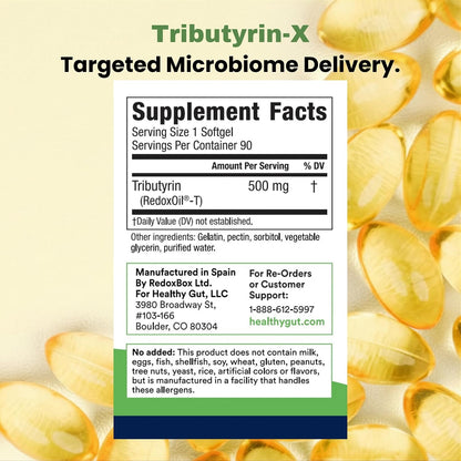 Healthy Gut Tributyrin-X – Suplemento de Butirato Altamente Biodisponible | 90 Cápsulas Blandas – Image 3