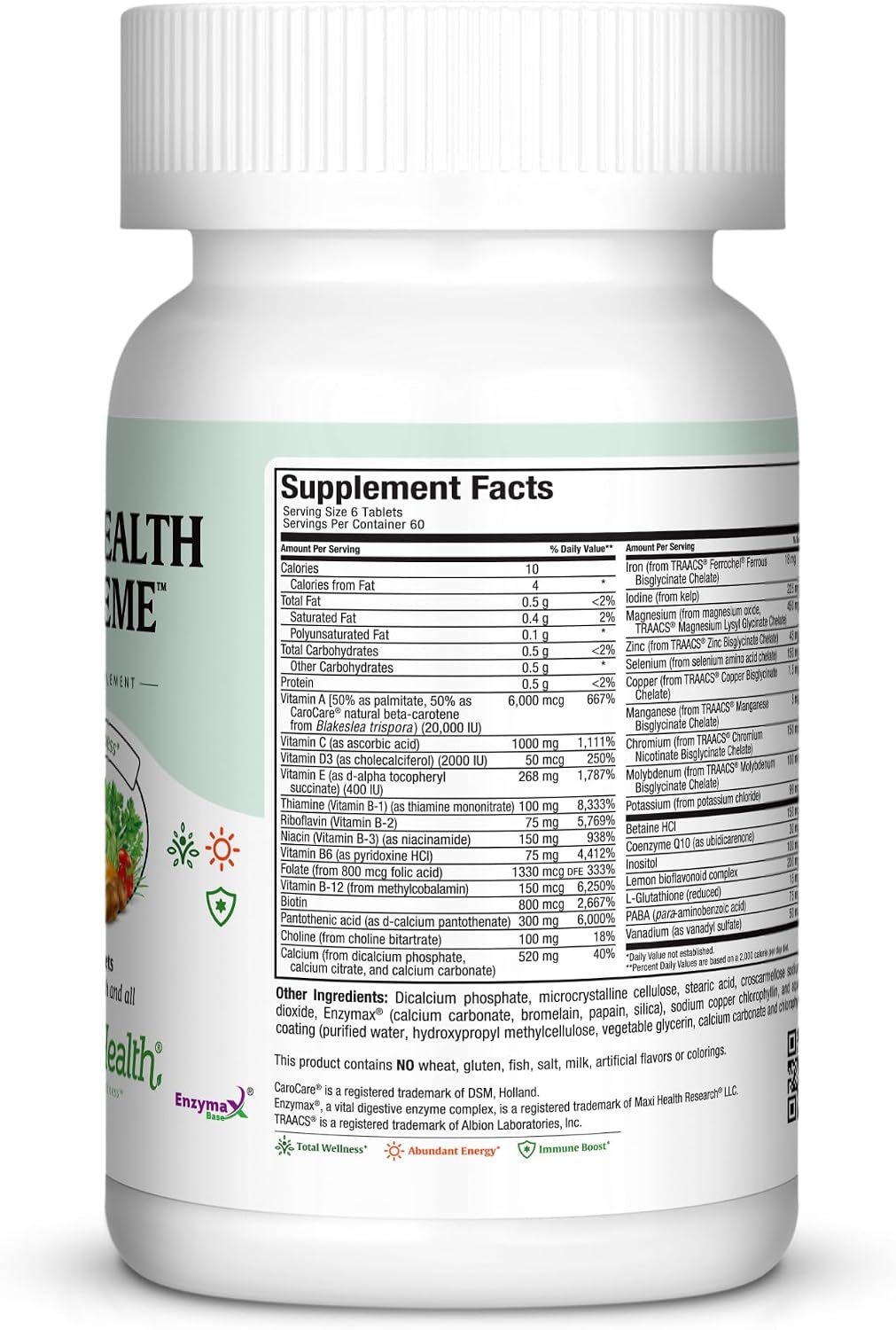 Supreme Multivitamínico para Hombres y Mujeres – Alta Potencia con Minerales, CoQ10 y Antioxidantes – 360 Comprimidos