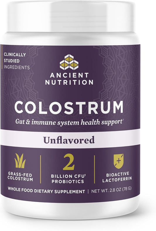 Ancient Nutrition Calostro Superfood en Polvo, Calostro Bovino, Apoyo Intestinal e Inmune, 60 Dosis