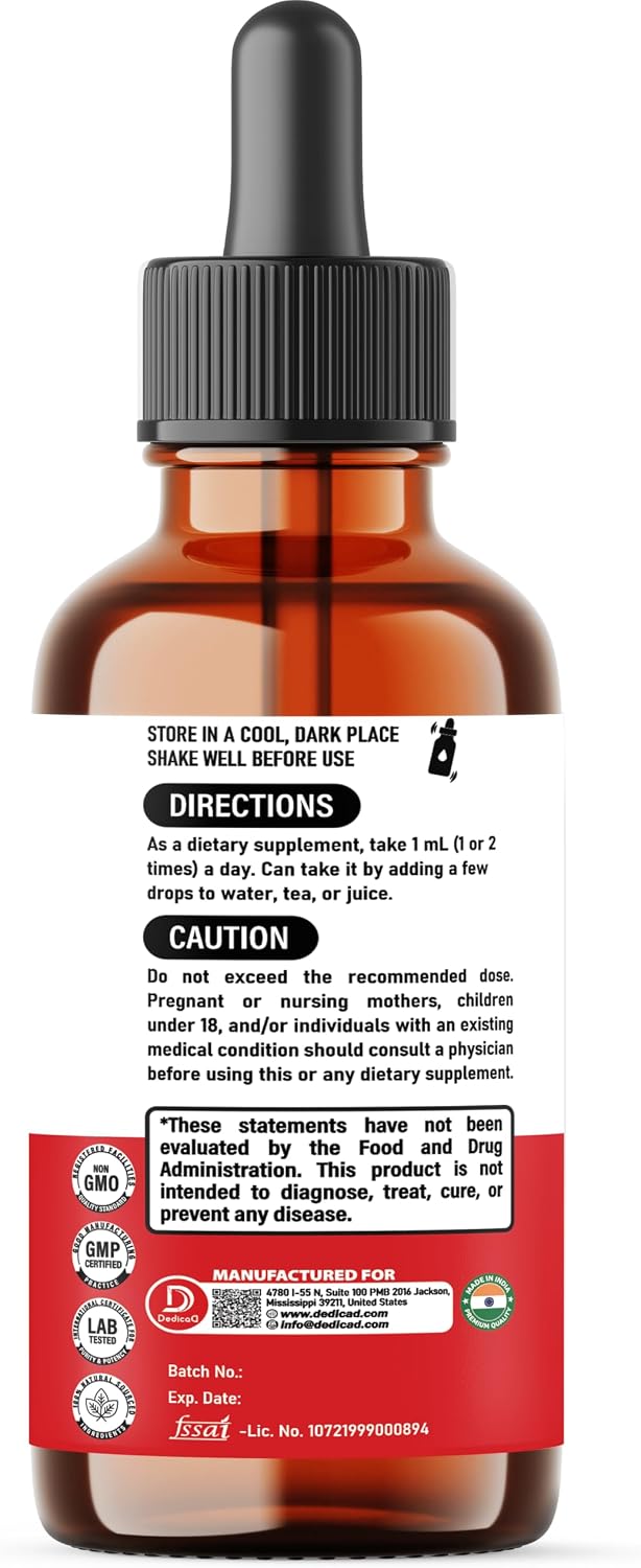 DEDICAD 11in1 Gotas Líquidas de Nogal Negro, Ajenjo y Clavo - 60 ml (2 fl oz) - 60 Días - Sabor Fresa