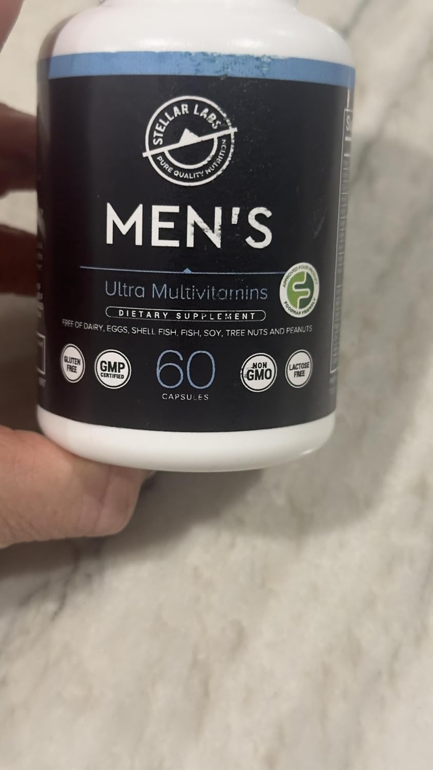 Stellar Labs Multivitamínico Diario Vegano para Hombres Low FODMAP, Sin Hierro