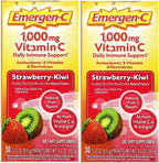 Emergen-C Vitamina C 1000mg Polvo, Sabor Fresa Kiwi, 60 Sobres