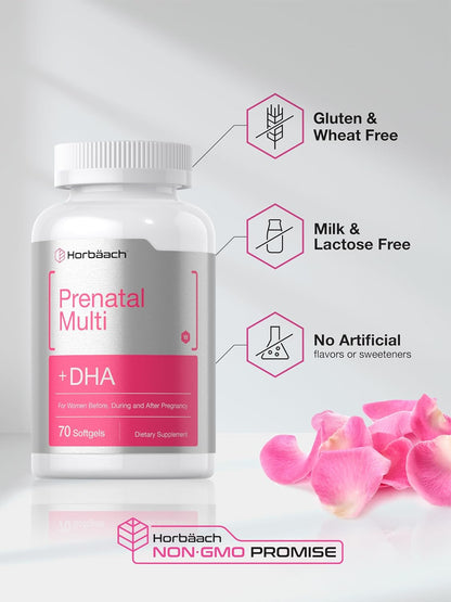 Horbäach Women's Prenatal Multivitamin with – DHA (ácido docosahexaenoico): Un ácido graso omega-3 que contribuye – Image 6